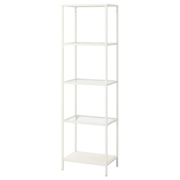 Ikea VITTSJÖ - Shelf, white/glass, 51x175 cm