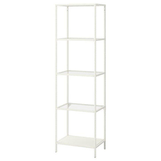 Ikea VITTSJÖ - Shelf, white/glass, 51x175 cm