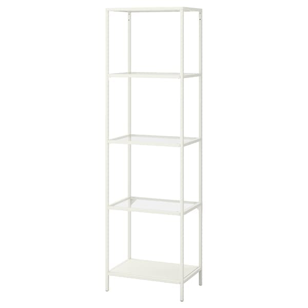 VITTSJÖ - Shelf, white/glass, 51x175 cm