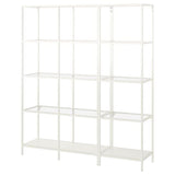 VITTSJÖ storage combination, white/glass, 151x36x175 cm