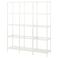 VITTSJÖ - Sectional shelf unit, white/glass, 151x36x175 cm - best price from Maltashopper.com 79294523