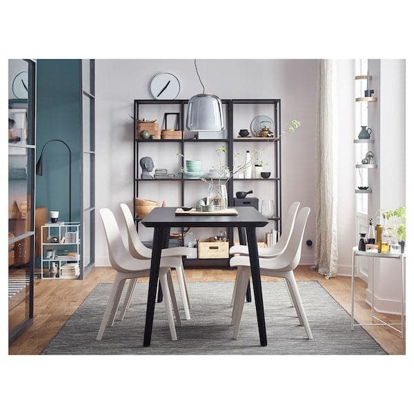 Ikea VITTSJÖ - Storage combination, black-brown/glass, 151x36x175 cm