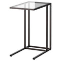 VITTSJÖ laptop stand, black-brown/glass, 35x65 cm