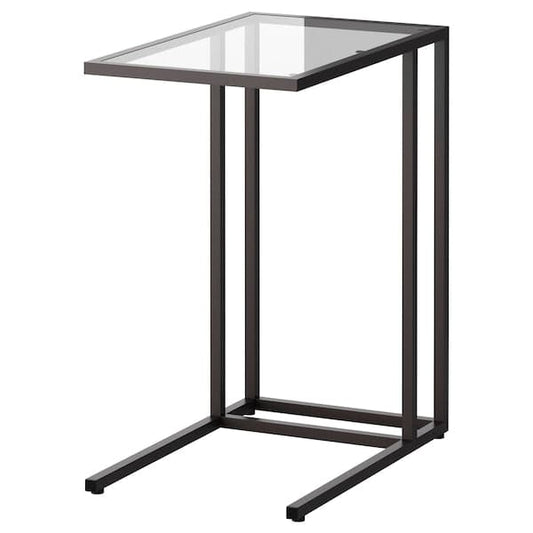 Ikea VITTSJÖ - Laptop stand, black-brown/glass, 35x65 cm