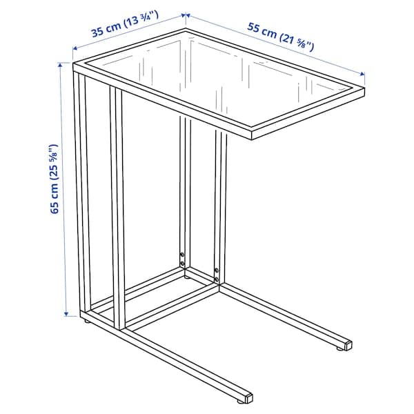 Ikea VITTSJÖ - Laptop stand, black-brown/glass, 35x65 cm