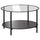 VITTSJÖ coffee table, black-brown/glass, 75 cm
