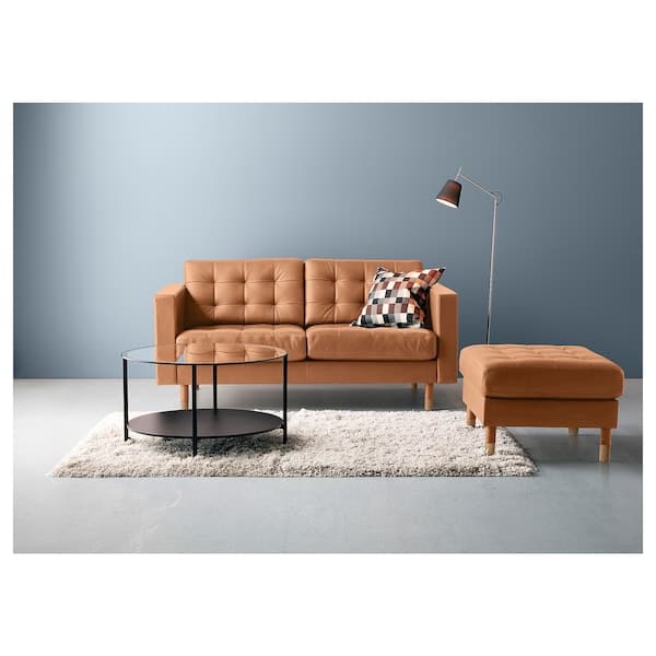 Ikea VITTSJÖ - Coffee table, black-brown/glass, 75 cm