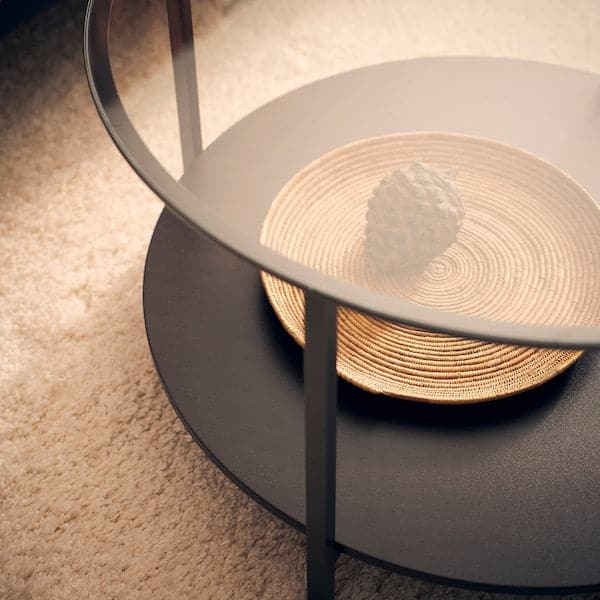 Ikea VITTSJÖ - Coffee table, black-brown/glass, 75 cm