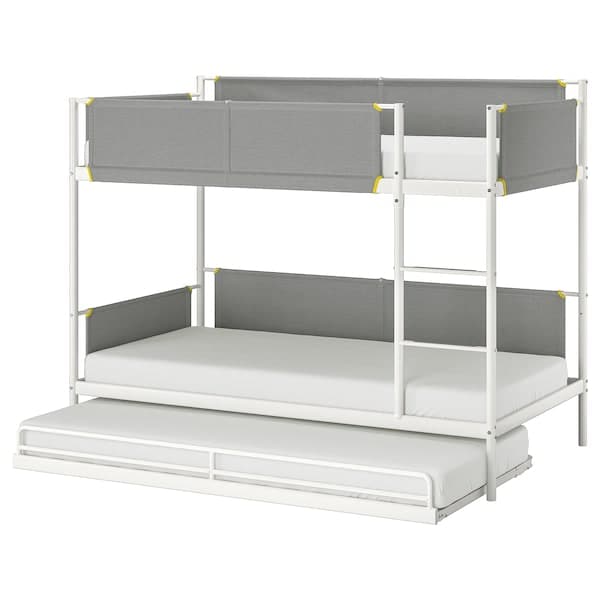 Ikea VITVAL - Bunk bed frame with underbed, white/light grey, 90x200 cm