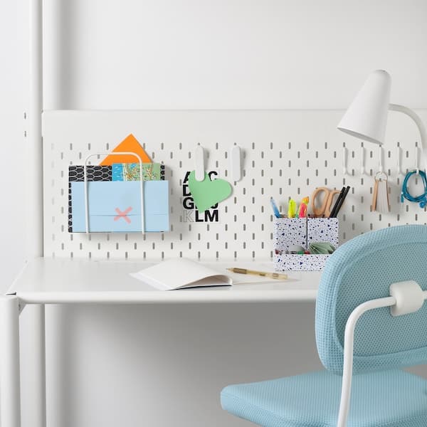 VITVAL - Loft bed frame with desk top, white/light grey, 90x200 cm - best price from Maltashopper.com 69302566
