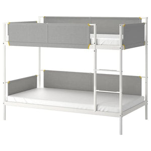 Ikea VITVAL - Bunk bed frame, white/light grey, 90x200 cm