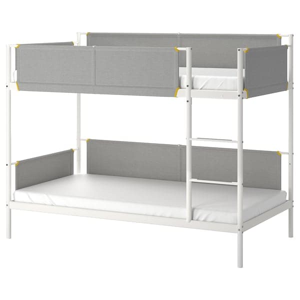 Ikea VITVAL - Bunk bed frame, white/light grey, 90x200 cm