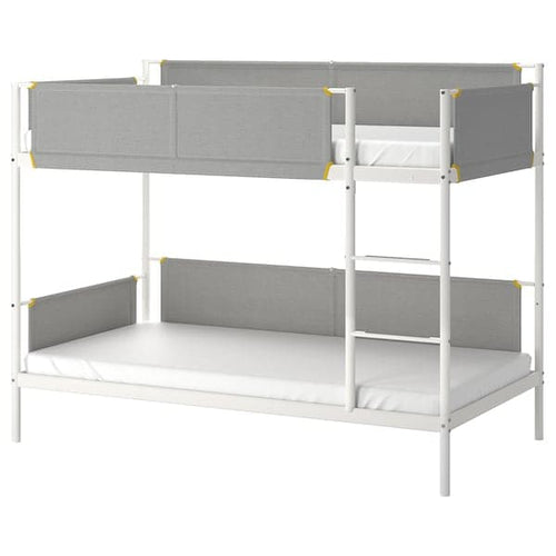 VITVAL - Bunk bed frame, white/light grey, 90x200 cm