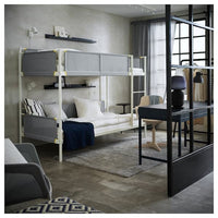 VITVAL - Bunk bed frame, white/light grey, 90x200 cm - best price from Maltashopper.com 80411272