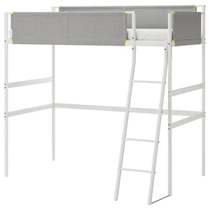 VITVAL - Loft bed frame, white/light grey, 90x200 cm - best price from Maltashopper.com 10411242