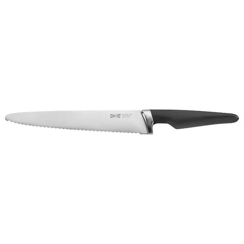 VÖRDA - Bread knife, black, 23 cm