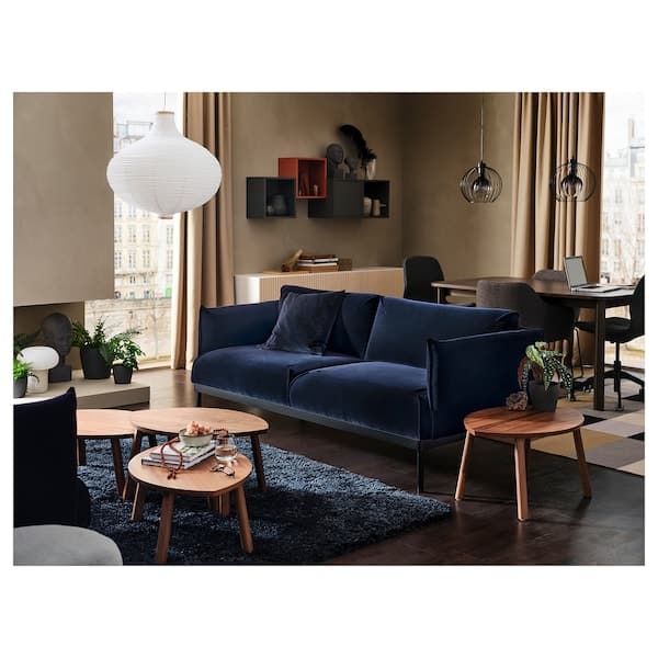 VOLLERSLEV - Rug, high pile, dark blue