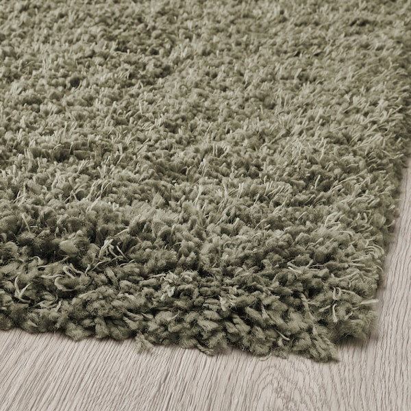 VOLLERSLEV - Carpet, long pile, grey-green,200x300 cm - best price from Maltashopper.com 50561748