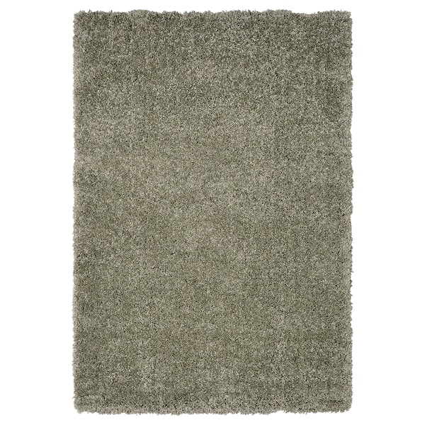 VOLLERSLEV - Carpet, long pile, grey-green,200x300 cm - best price from Maltashopper.com 50561748