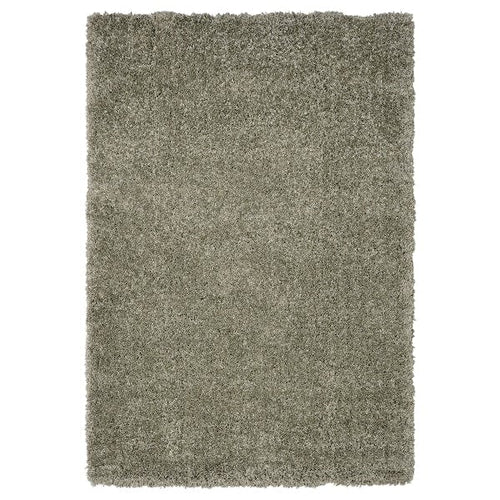 VOLLERSLEV - Rug, high pile, grey-green, 133x195 cm