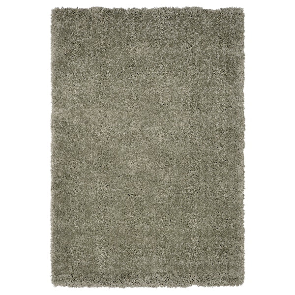 VOLLERSLEV - Carpet, long pile, grey-green,200x300 cm