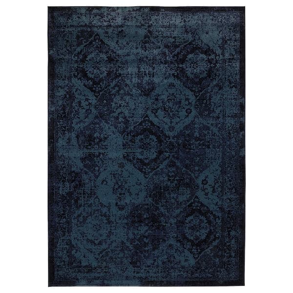 VONSBÄK - Rug, low pile, dark blue, 133x195 cm