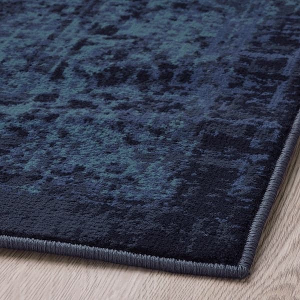 VONSBÄK - Rug, low pile, dark blue, 133x195 cm - best price from Maltashopper.com 70528890