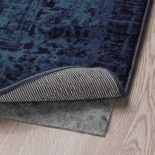 VONSBÄK - Rug, low pile, dark blue, 133x195 cm - best price from Maltashopper.com 70528890