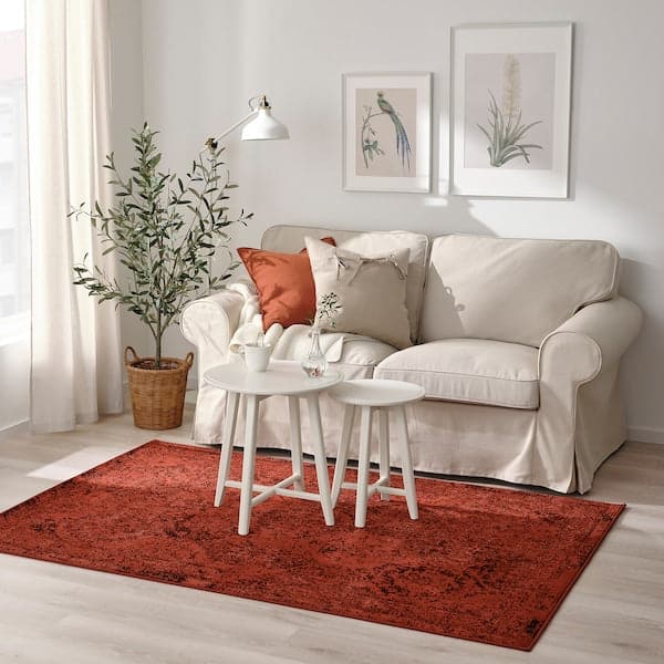 Ikea VONSBÄK - Carpet, short pile, red, 133x195 cm
