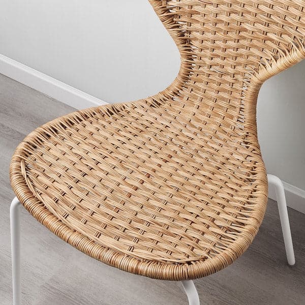 Ikea VOXLÖV / ÄLVSTA - Table and 4 chairs, light bamboo/rattan white, 180x90 cm