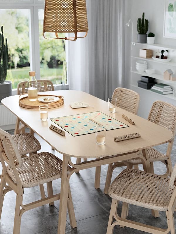 VOXLÖV - Dining table, light bamboo, 180x90 cm - best price from Maltashopper.com 40434322