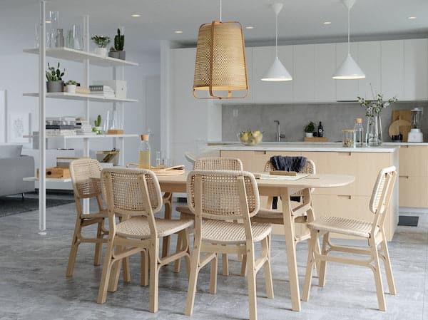 VOXLÖV - Dining table, light bamboo, 180x90 cm - best price from Maltashopper.com 40434322