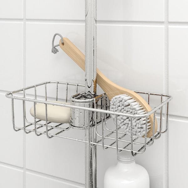 VOXNAN - Shower shelf, chrome-plated, 25x6 cm - best price from Maltashopper.com 70328589
