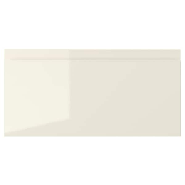 VOXTORP - Drawer front, high-gloss light beige, 40x20 cm