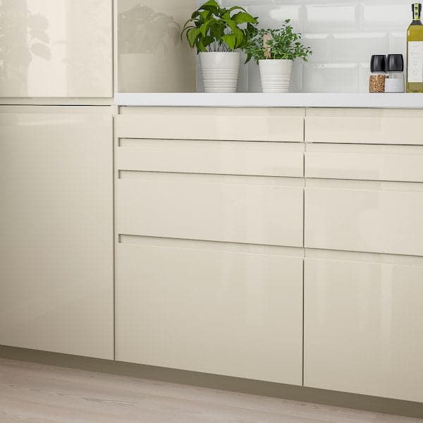 VOXTORP - Drawer front, high-gloss light beige, 80x20 cm - best price from Maltashopper.com 30321165