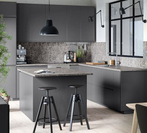 VOXTORP - Front for dishwasher, dark grey, 45x80 cm