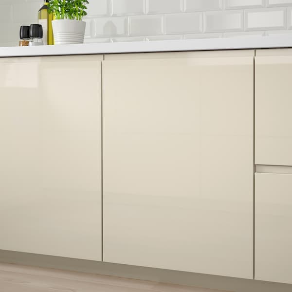 VOXTORP - Front for dishwasher, high-gloss light beige, 45x80 cm - best price from Maltashopper.com 90321167
