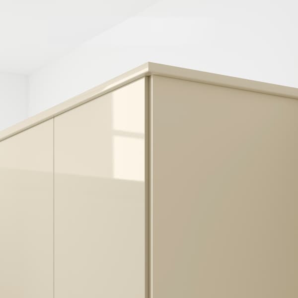 VOXTORP - Rounded deco strip/moulding, high-gloss light beige, 221 cm - best price from Maltashopper.com 80321144