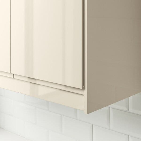 VOXTORP - Rounded deco strip/moulding, high-gloss light beige, 221 cm - best price from Maltashopper.com 80321144