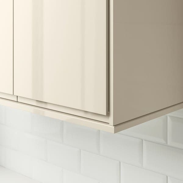 VOXTORP - Rounded deco strip/moulding, high-gloss light beige, 221 cm - best price from Maltashopper.com 80321144