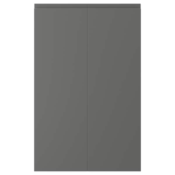 VOXTORP - 2-p door f corner base cabinet set, right-hand dark grey, 25x80 cm - best price from Maltashopper.com 50454098