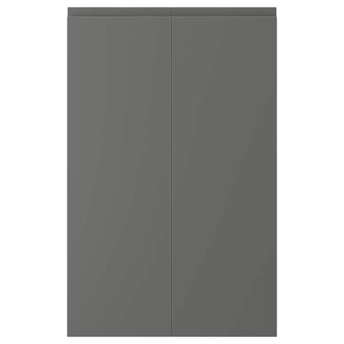 VOXTORP - 2-p door f corner base cabinet set, right-hand dark grey, 25x80 cm