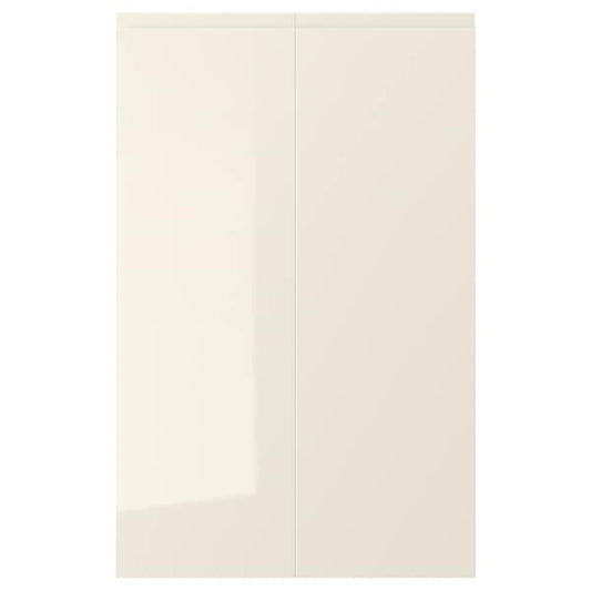 Ikea VOXTORP - 2-p door f corner base cabinet set, right-hand/high-gloss light beige, 25x80 cm