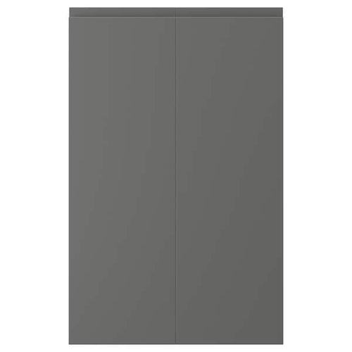 VOXTORP - 2-p door f corner base cabinet set, left-hand dark grey, 25x80 cm