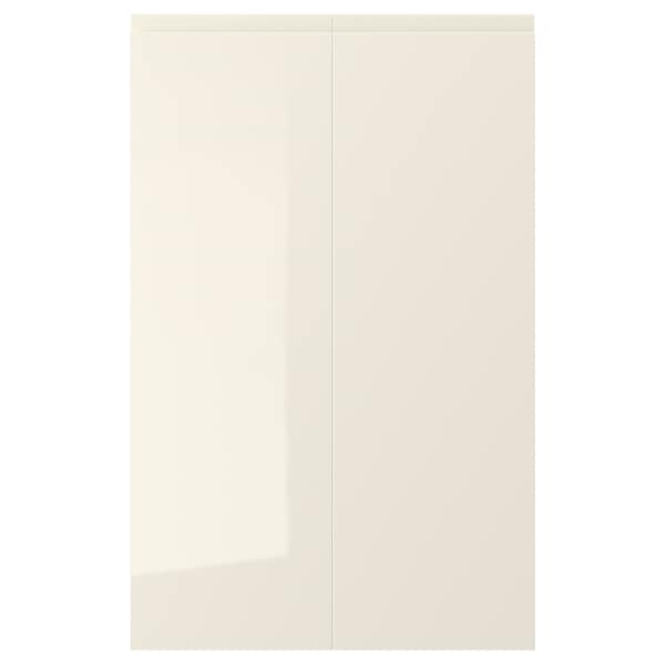 VOXTORP - 2-p door f corner base cabinet set, left-hand/high-gloss light beige, 25x80 cm - best price from Maltashopper.com 20321156