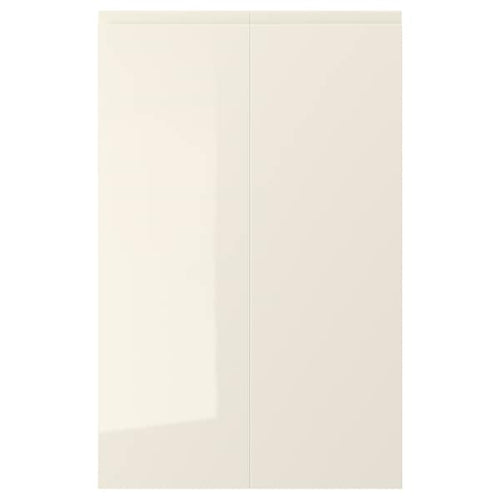 VOXTORP - 2-p door f corner base cabinet set, left-hand/high-gloss light beige, 25x80 cm