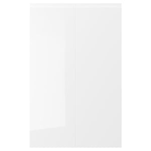 Ikea VOXTORP - 2-p door f corner base cabinet set, left-hand/high-gloss white, 25x80 cm