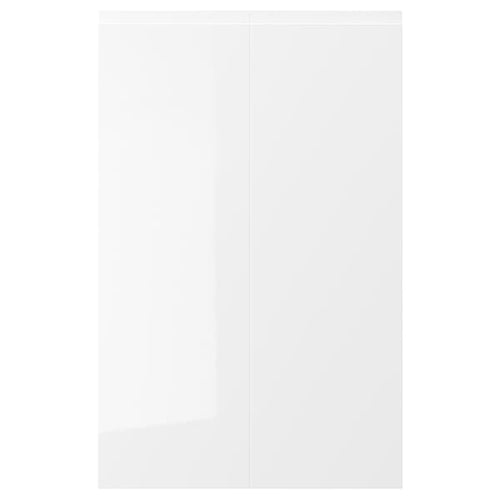 VOXTORP - 2-p door f corner base cabinet set, left-hand/high-gloss white, 25x80 cm