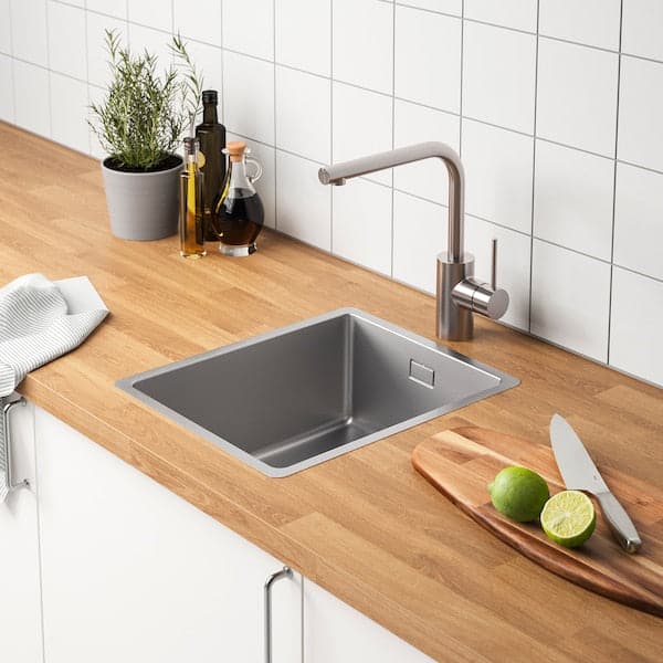 VRESJÖN - Inset sink, 1 bowl, stainless steel, 37x44 cm - best price from Maltashopper.com 09425706