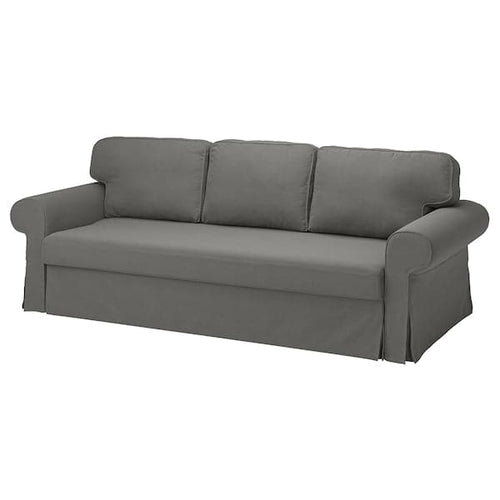 VRETSTORP - 3-seater sofa bed, Hakebo dark grey ,